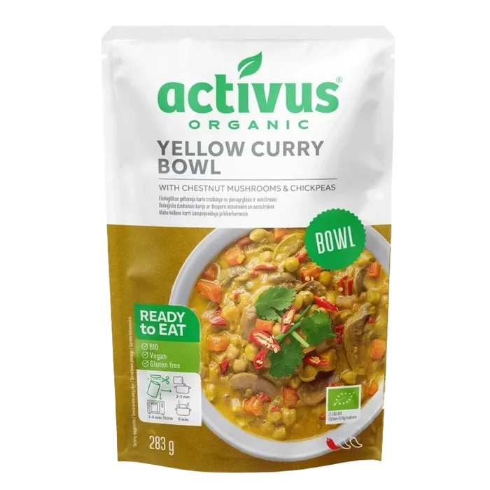Activus Curry Bowl žlutý s žampiony a cizrnou 283g BLP BIO